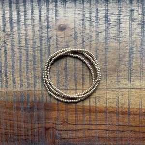 Tiny Gold Seed Bead Stretch Bracelet Set