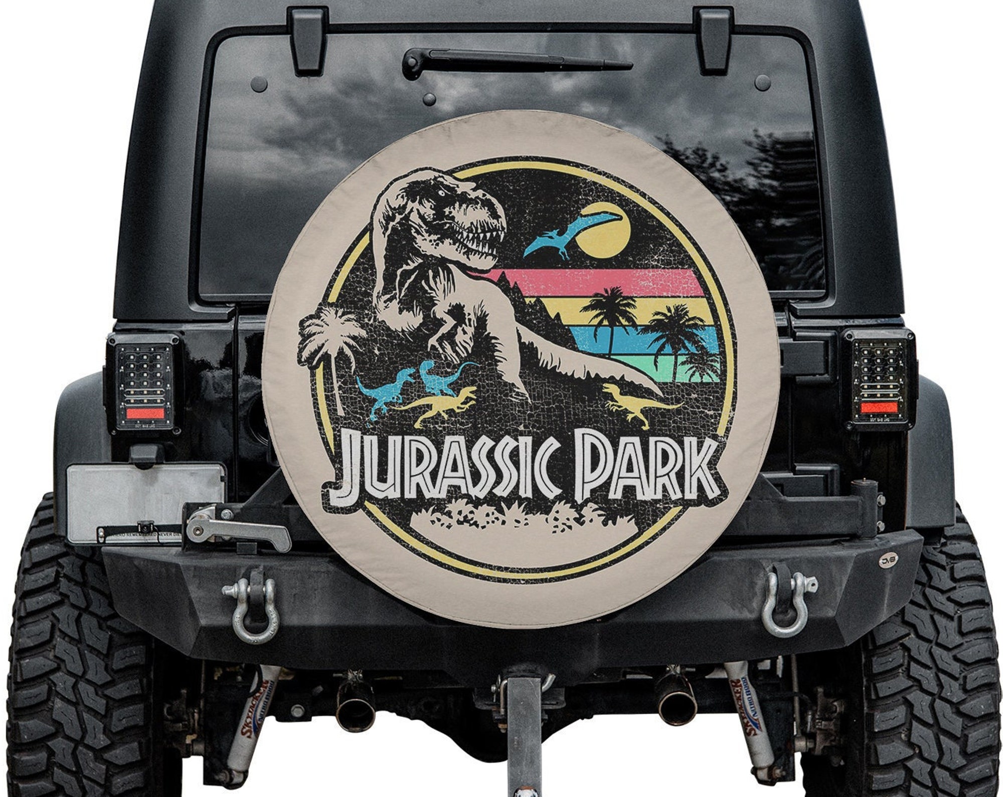 Jurassic Park Spare Tire Cover, Jurassic World Tire Cover
