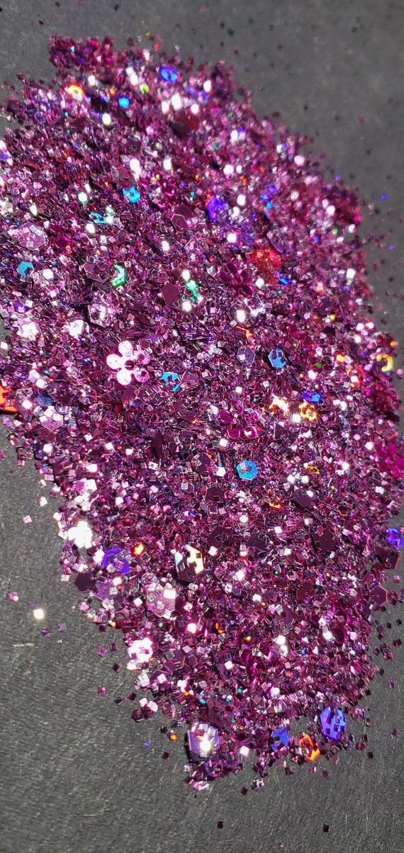 Lilies Glitter, chunky glitter,chunky mix, purple glitter, purple chunky  glitter, glitter shaker, nail art, resin molds