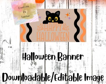 Halloween Banner (Digital/Editable Download)