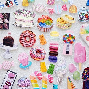 Sparkly Candy Sticker Pack: Süße Dessert Sticker - 65 Stück