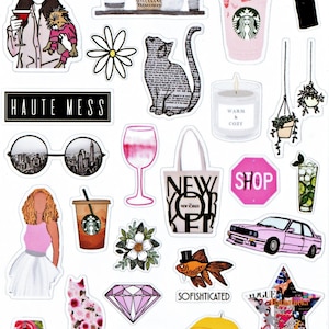 City Girl Stickers, Trendy Fashion Sticker Pack