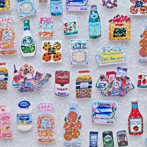 Stickers supermarkten, sprankelende voedselstickerset voor receptenboeken en planners, 45 stuks
