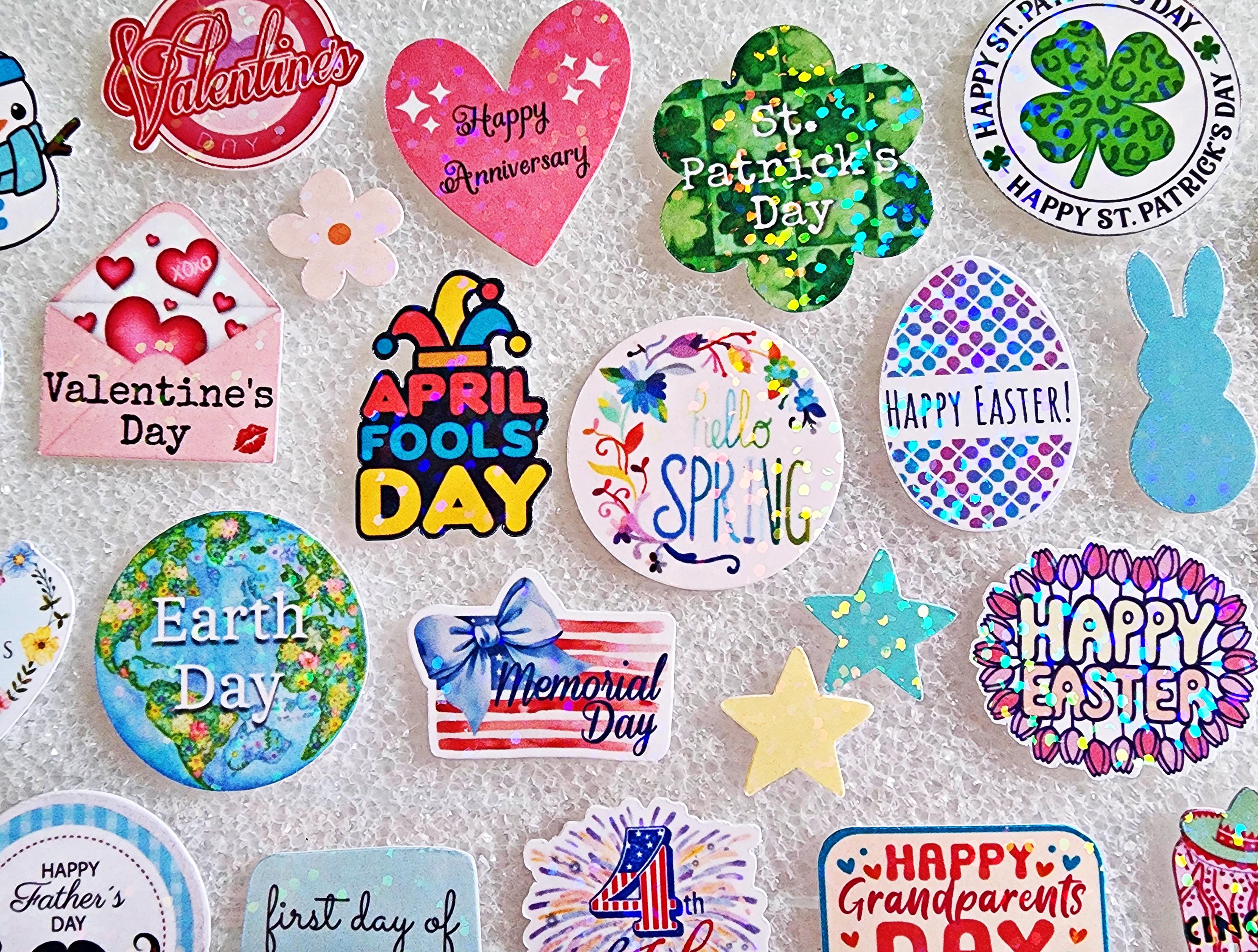 Sparkly Calendar Stickers, Holiday and Seasonal Sticker Set for ...