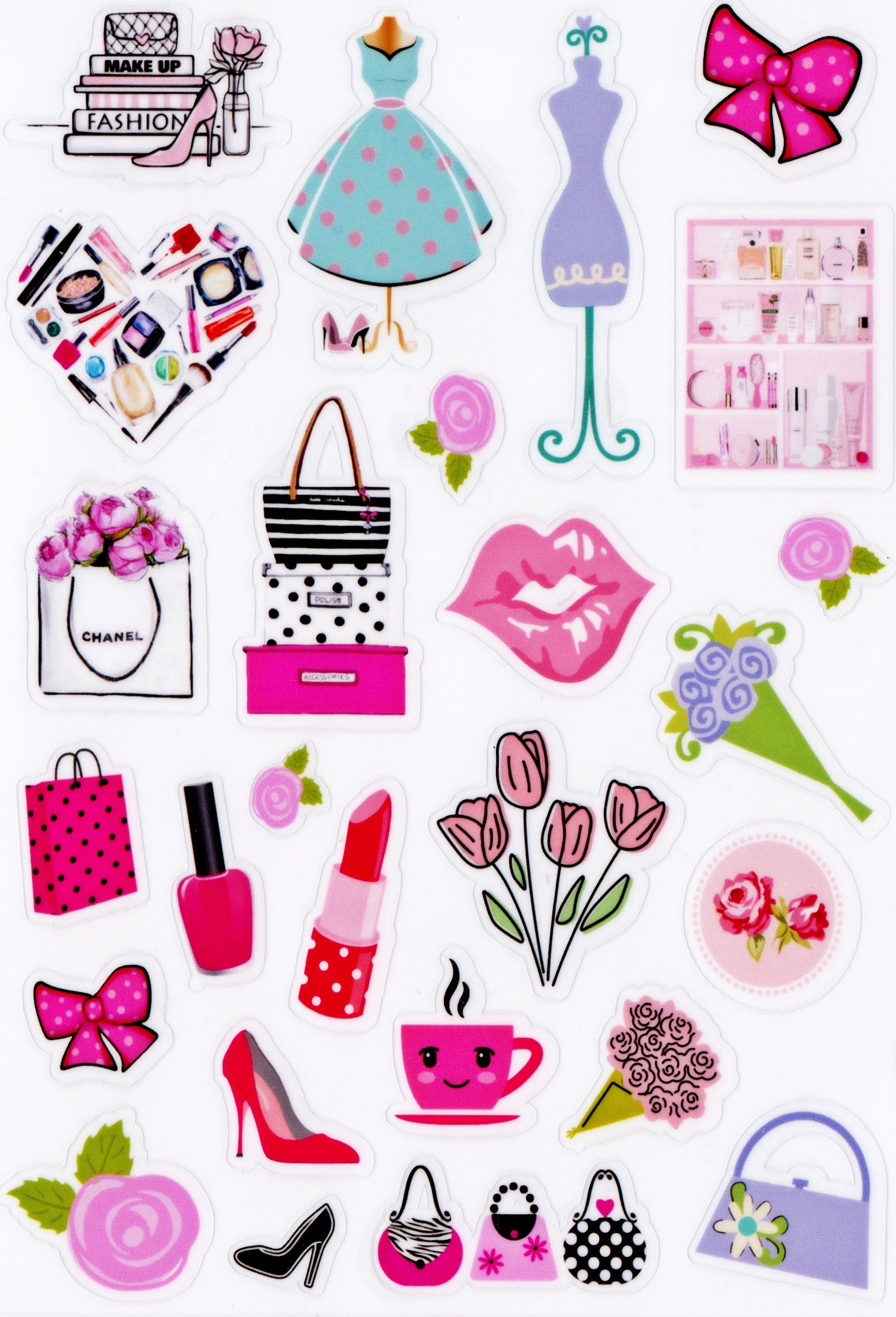 Trendy Fashion Stickers Cute Girly Sticker Sheets -  Finland