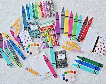 Buntstift-Aufkleber, Kunstbedarf-Aufkleber-Set, funkelnde Aufkleber für Lehrer, 40-teiliges Set