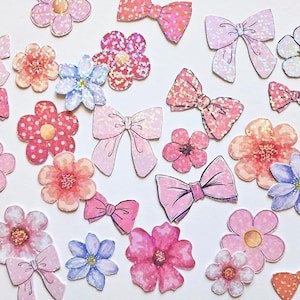 Niedliche Band-Aufkleber, glitzernde Schleifen und Blumen-Aufkleber für Journale und Planer, 40-teiliges Set