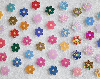 Pretty Little Flowers Sticker Set, Sparkly Floral Stickers, 45 Pieces