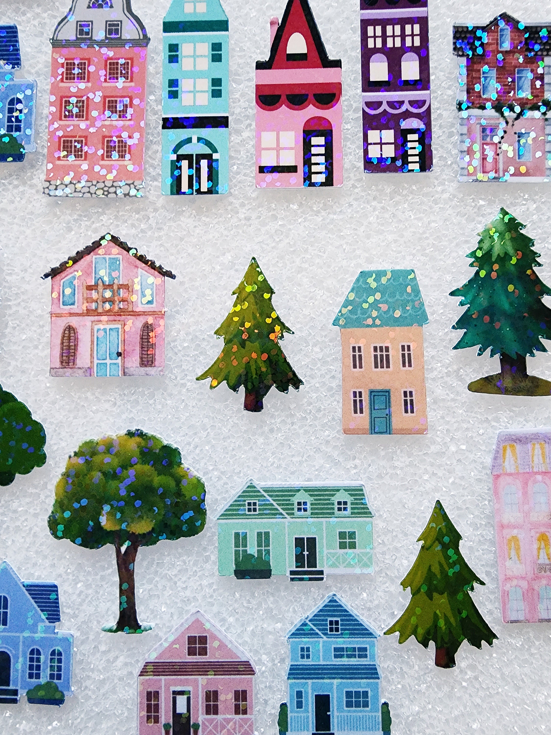 Sparkly House Stickers, Cute Town Sticker Set for Planners and ...