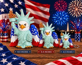 USA 250 Liberty Eagle Statue, 3D Printed American Eagle Statue of Liberty, 2026 Semiquincentennial Patriotic Decor, Bald Eagle Figurine