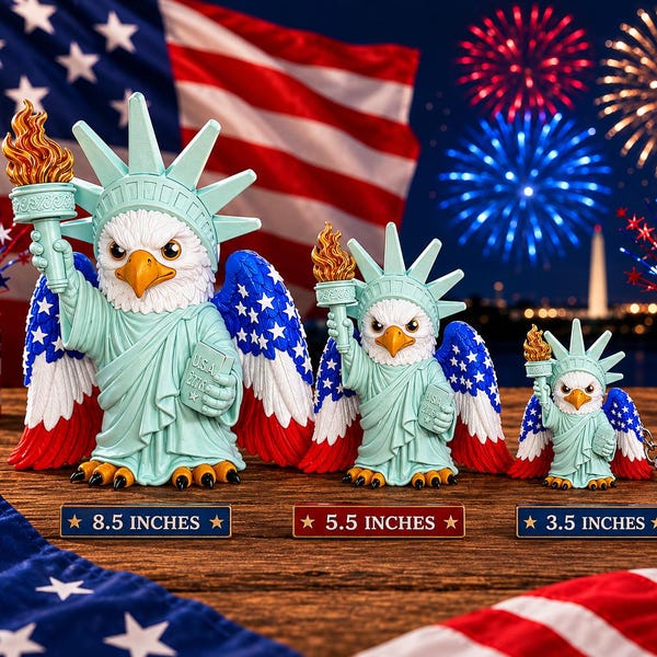 3D Printed Liberty Eagle Statue, USA 250 Semiquincentennial Patriotic Decor, Bald Eagle Figurine
