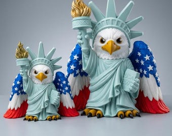 USA 250 Liberty Eagle Statue, 3D Printed American Eagle Statue of Liberty, 2026 Semiquincentennial Patriotic Decor, Bald Eagle Figurine