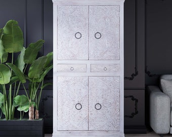 Maadze White High Chest Armoire