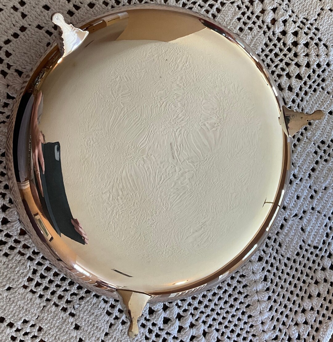 8 Round Nickel Silver Bowl With Attached Lattice Top and Etsy