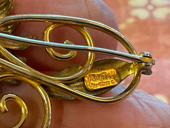 2 vintage pin brooch Van Dell signed 12k gold fil… - image 3