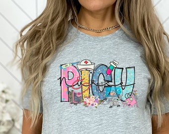 PICU Nurse T-shirt, Womens Pediatric Intensive Care Unit Nurse Shirt, Nurse Mom Gift, Thank You Nurse Gift