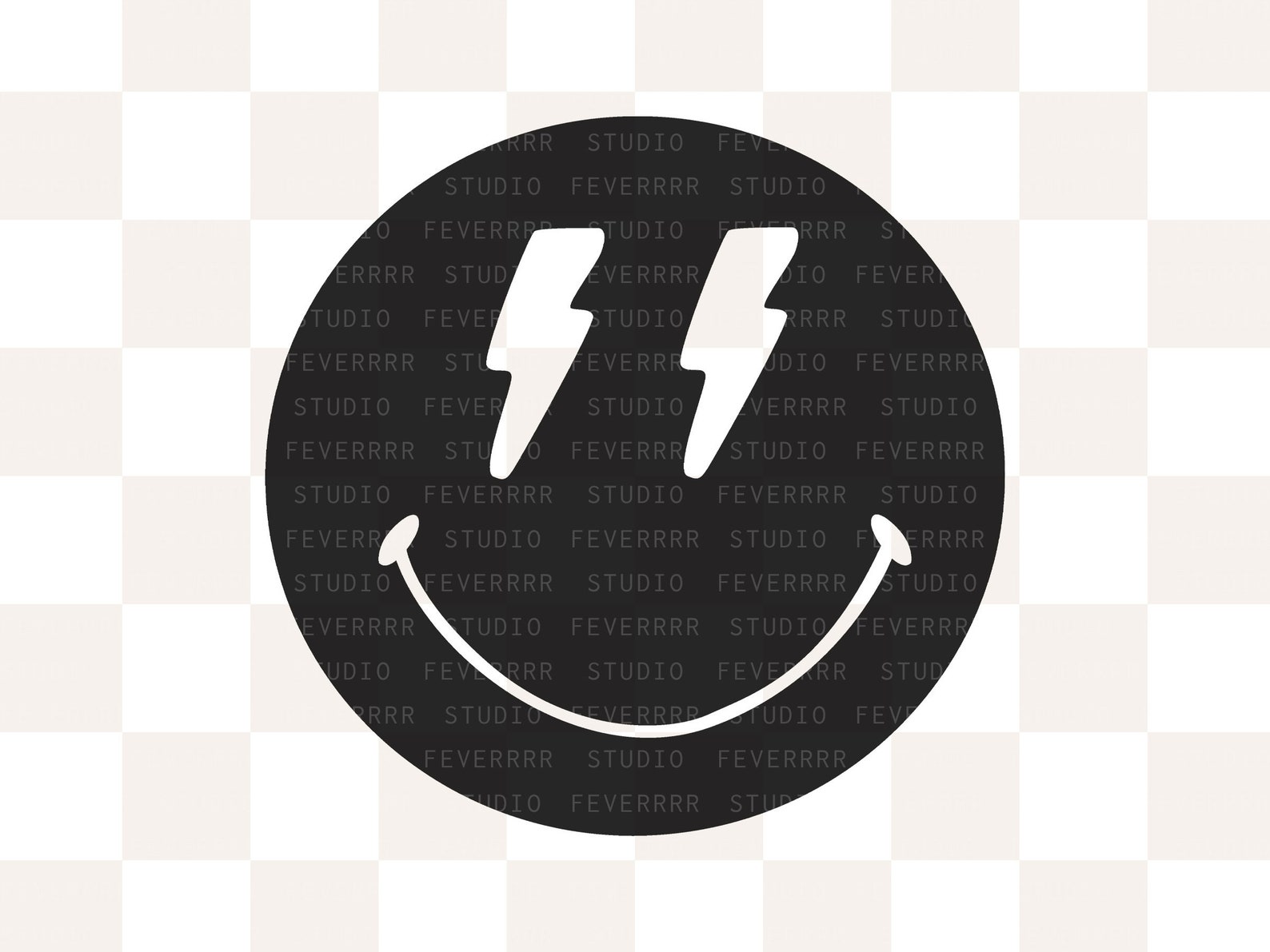 Lightning Bolt Smiley Face SVG Png Trendy Svg Aesthetic - Etsy Australia