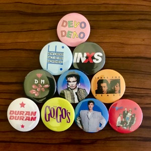 New Wave Button Set - 80's Collector Badges Set of 10