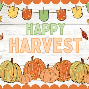 Fall Pumpkin Bulletin Board Kit: Happy Harvest Classroom Decor (Digital Download)