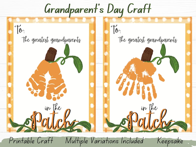 Fall Handprint Craft for Grandparents, Grandparent’s Day Craft, Baby and Toddler Handprint Craft ...