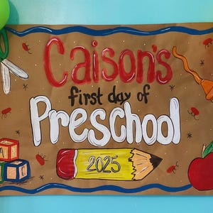 Personalized First Day Of School Brown Paper Banner