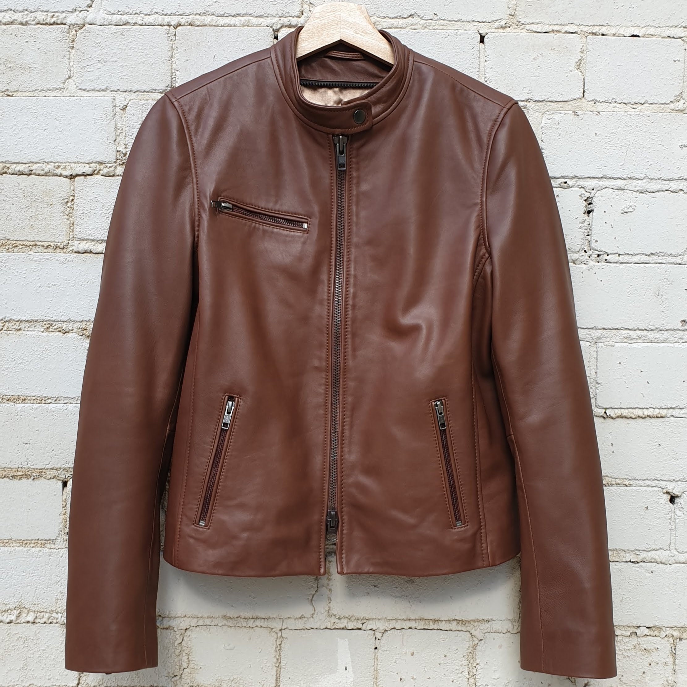 別注 Sheep Leather Single Riders Jacket Dress-Fit Sheep Leather Single Rider Jacket