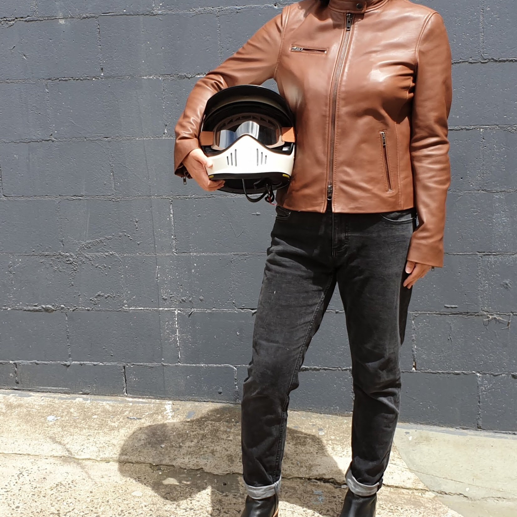 ジャケット・アウター Magine SHEEP LEATHER ZIP SINGLE RIDERS J Liugoo Riders Jacket Single L Sheep Leather Khaki Plain