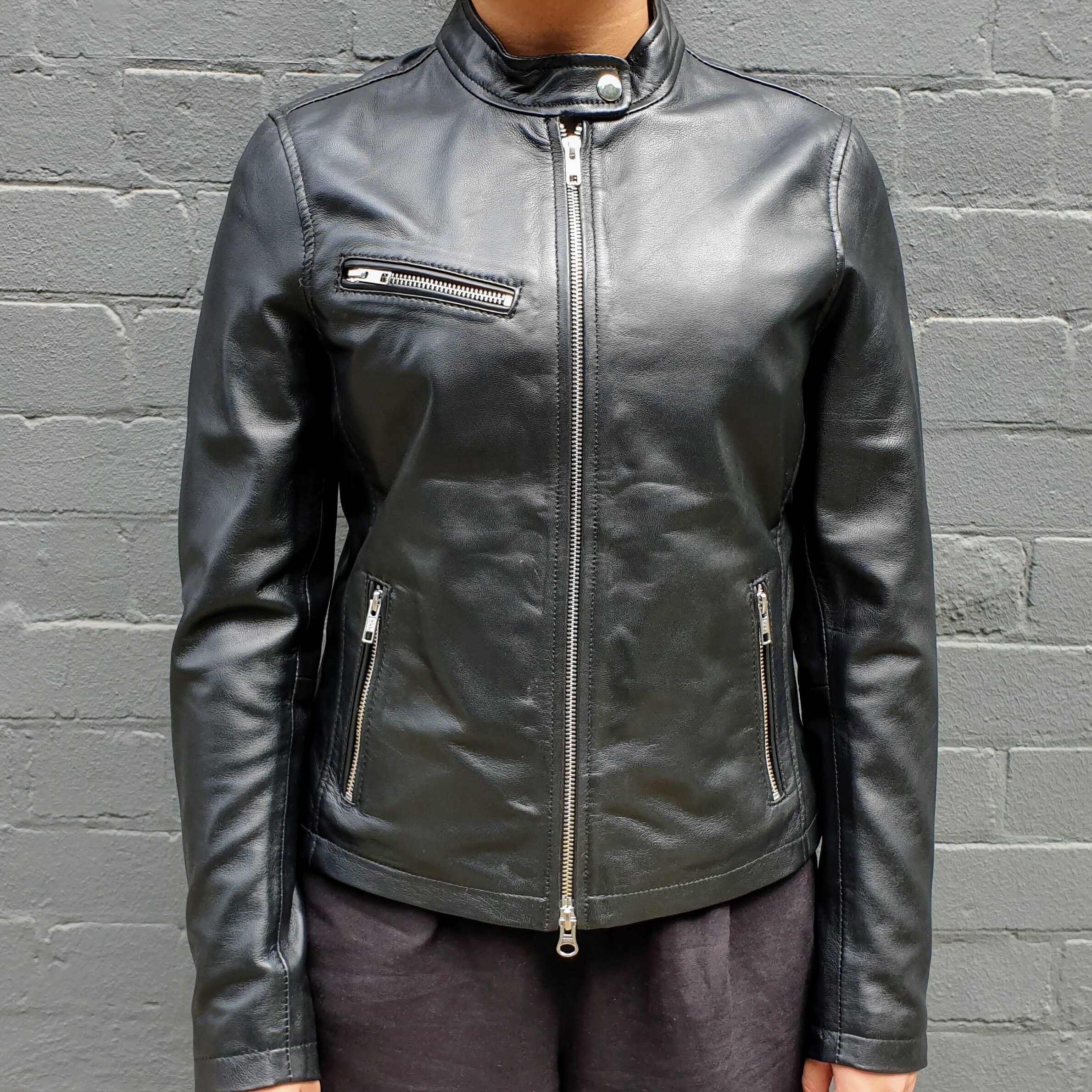 Classic Racer Leather Jacket / Single Riders Leather Jacket