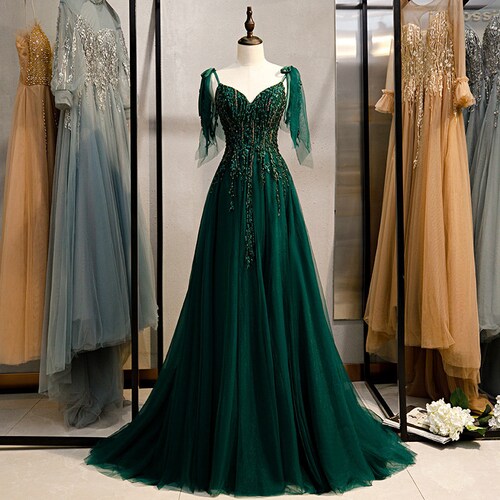 Green Prom Dress Ball Gown Evening Gown Graduation Party Dress - Etsy  Australia