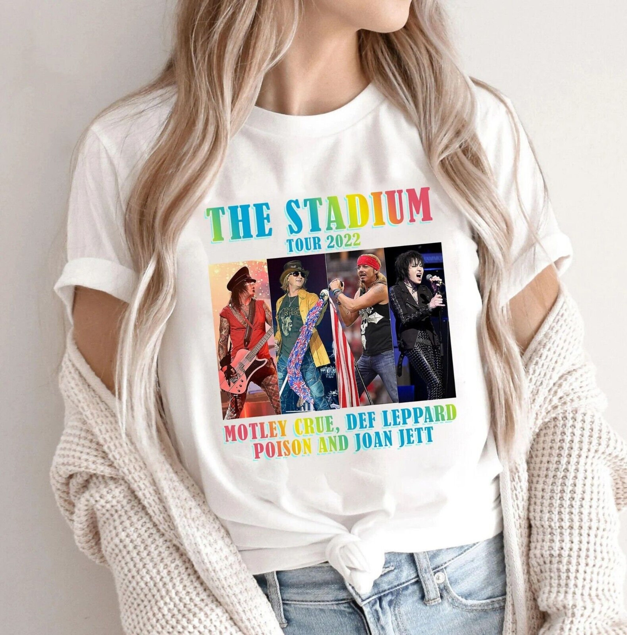 Discover The Stadium Tour 2022 Motley Crue Def Leppard Poison Joan Jett T-Shirt