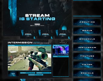 Warzone/Cod mw3 Twitch Overlay bundle (Panels, Screens, Overlay)