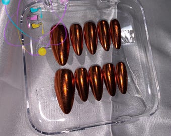 Chrome Press On Nail Set | Handmade Gel Nail Set