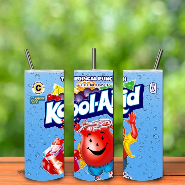 Tropical Punch Kool-aid 20oz Straight Tumbler Sublimation Design, High Resolution PNG