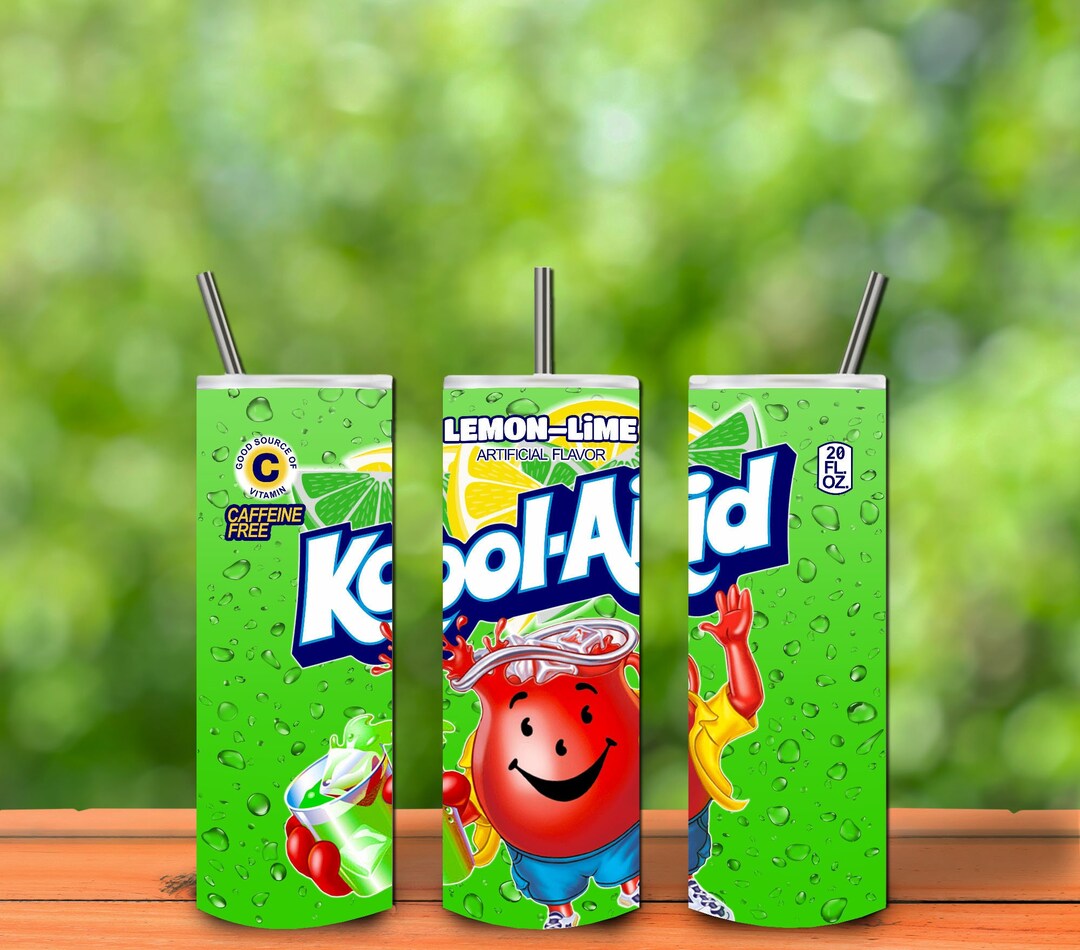 Lemon Lime Koolaid 20oz Straight Tumbler Sublimation Design, High