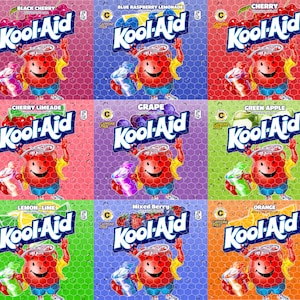 Kool-aid Bundle 16pk 20oz Straight Tumbler Sublimation Designs, PNG haute résolution