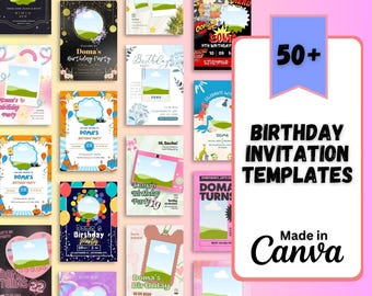 50+ Birthday Invitation Templates Canva Editable Portrait Party Invites Printable Download