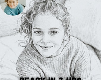 Personalized Pencil Sketch Portrait | Family Drawing | Digital Pet Illustration | Couple Art