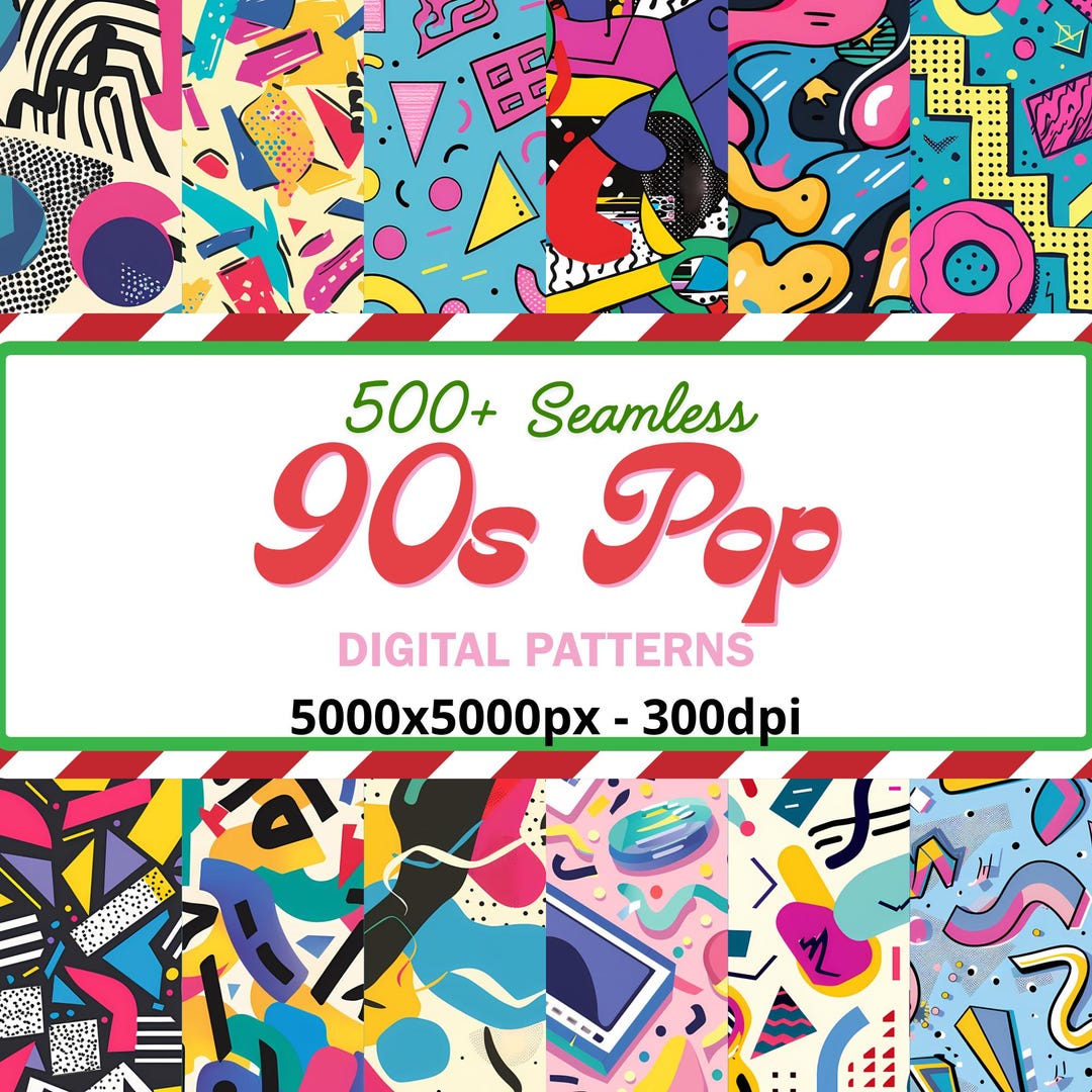 90s Seamless Patterns Digital Paper | Retro 90s Digital Download ...