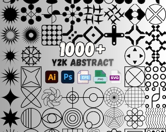 Y2K Abstract Graphics Bundle | Retro Cyber Vector Kit (png, psd, ai, eps, svg)