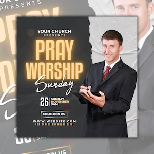 Editable Church Event Flyer Template: Canva & Photoshop (Digital Download)