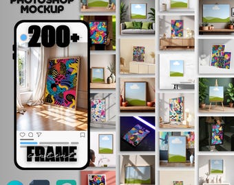 Frame Mockup Bundle for Wall Art Print Display PSD Canva