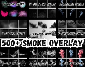 500+ Smoke Overlays | Realistic, Cinematic, Magic Effects (Digital Download)