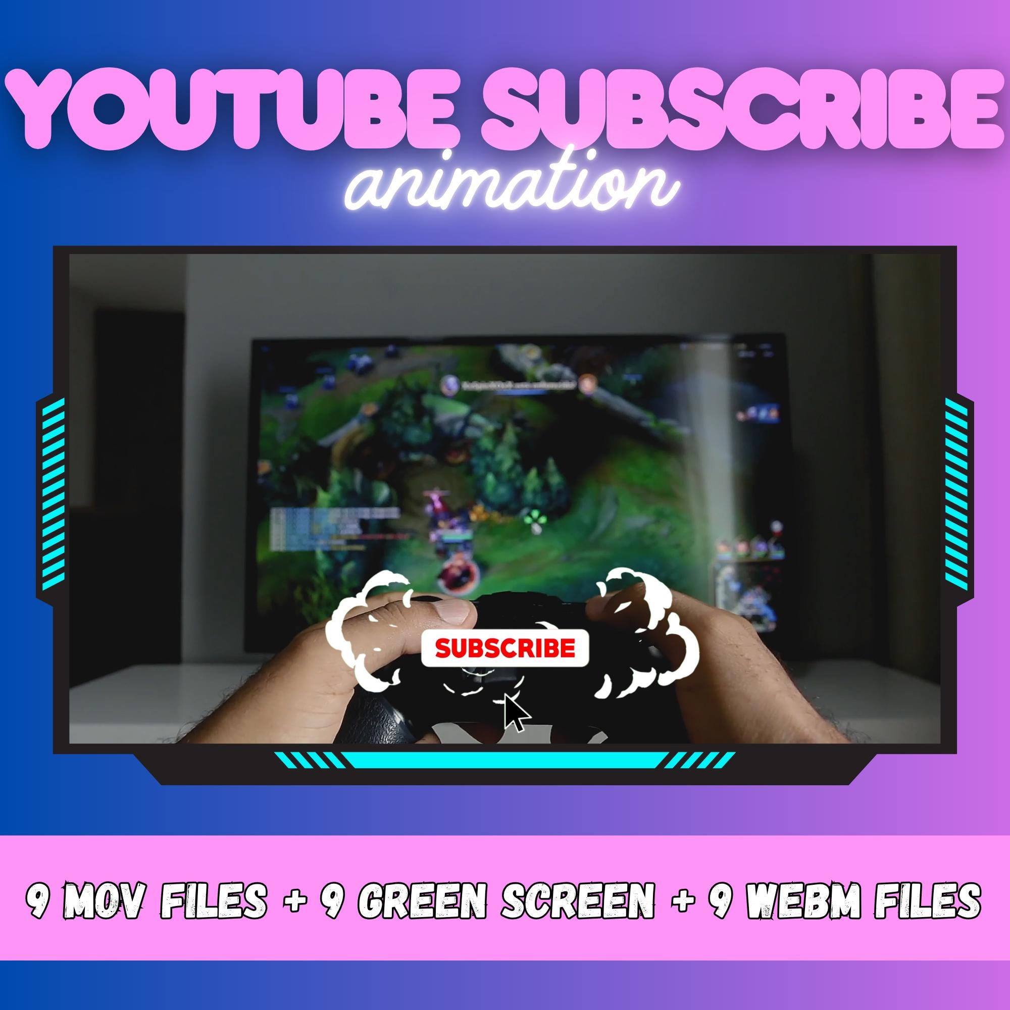 Animated Subscribe Button | Video Overlay | Creator Graphics | Cartoon ...