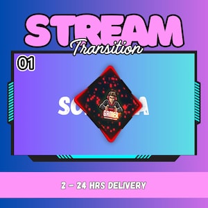 Transición animada personalizada / Superposición para transmisiones de jugadores profesionales (Entrega en 2-24 horas)