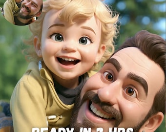 Custom 3D Cartoon Family Illustration | Digital Pet Couple Portrait Art Gift Drawing Avatar