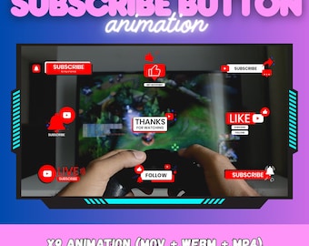 Subscribe Animation Overlay | Digital Creator Assets | Professional Video Notifications | Content Creator Tools | Streaming Graphics