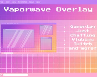 Linda superposición de transmisión de Vaporwave para Twitch