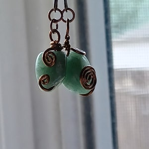 Wire Wrapped Jade Earings