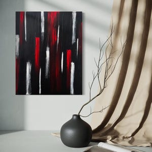 Gucci – Bold Red & Black Abstract Painting | Luxury Hand-Painted Canvas Wall Art