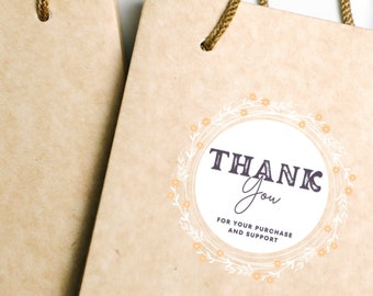 Thank You For Your Purchase And Support Circle Label